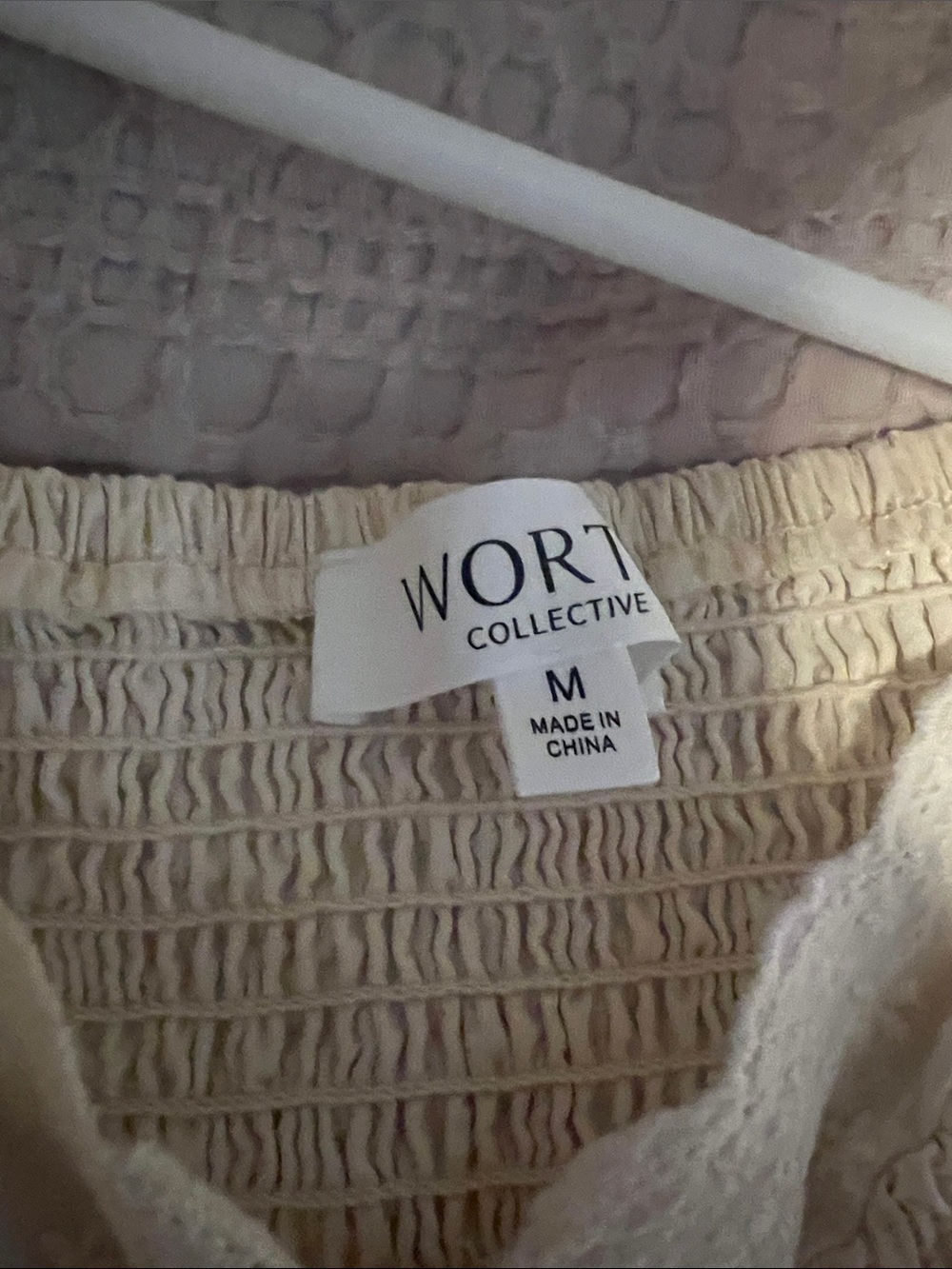 Worth Collective Cream Smocked Puff-Sleeve Dress - Picture 3 of 3